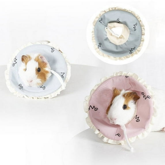 Visland Hamster Recovery Collar Soft Pet Cone Collar Fabric Cone Adjustable Fasteners Collar for Small Animals Like Dwarf Hamster and Mouse