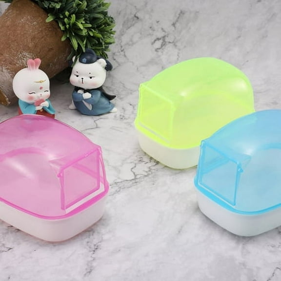 Visland Hamster Sand Bathroom, Automatic Door, Plastic Sand Bathroom Bath Pool Cleaning Tool for Chinchilla Ferret Hamster