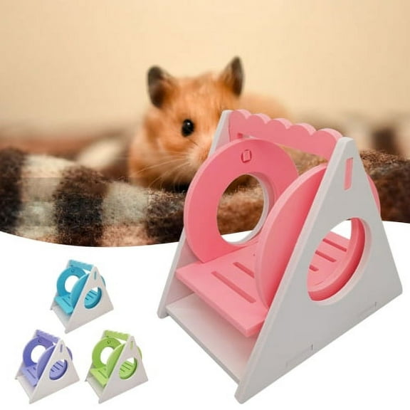 Visland Hamster Toys, Dwarf Hamsters Toys Swing, Hamster Sport DIY Wooden Hamster Cage Accessories for Small Hamsters Mice Gerbils