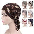 thumbnail image 1 of Visland Head Scarf Fashion Print Stretchy Headdress Dome No Brim Turban Hat for Spa, 1 of 8
