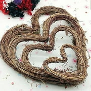 Visland Heart Shape Natural Grapevine Wreath Ring, DIY Craft Vines Base Grapevine Roll, Wreath Door Garland Home Wedding Party Decor Supplies for Christmas