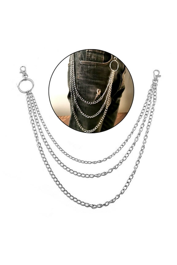Jeans Chain Wallet Pants Chain Silver Pocket Punk Chain Hip Hop Rock Chain Gothic Rock Silver