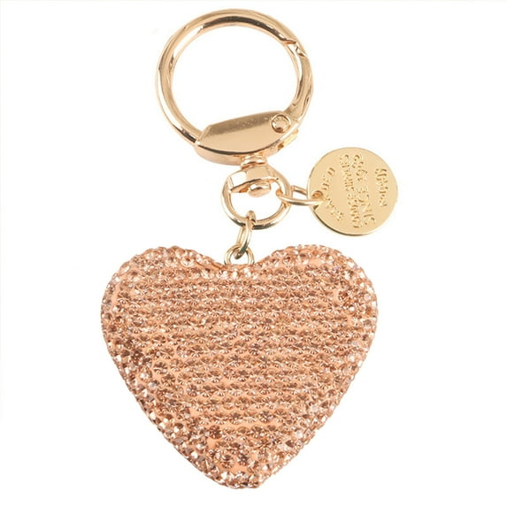 Visland Key Chain Shiny Full Rhinestone Sparkling Multi-purpose Reusable Gift Accessories Metal Heart Shaped Car Keychain Handbag Pendant Keyring for Wallet