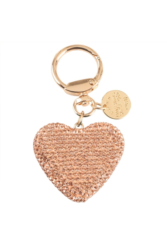 Key Chain Shiny Full Rhinestone Sparkling Multi-purpose Reusable Gift Accessories Metal Heart Shaped Car Keychain Handbag Pendant Keyring for Wallet