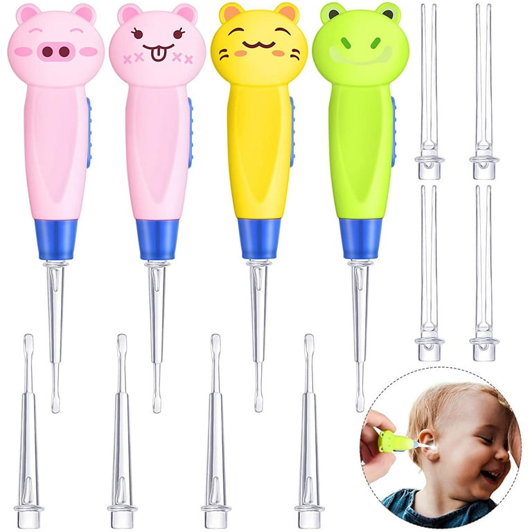 Ear Nose Cleaner Spoon LED Flashlight Baby Earwax Curette Picker Visual  Endoscope Earpick Booger Wax Remover Tweezer Forceps Set - AliExpress