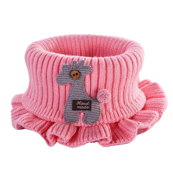 Visland Kids Girls/Boys Winter Knitted Cartoon Scarf Elasticity Fleece Neck Warmer Fake Collar Neck Scarf