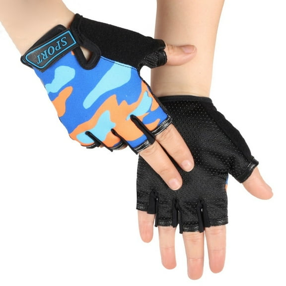 Visland Kids Sport Gloves Breathable Cycling Gloves Half Finger Kids Bicycle Gloves Non-Slip Children Fishing Gloves for Boys and Girls Fishing Cycling Climbing Camping Outdoor Sports