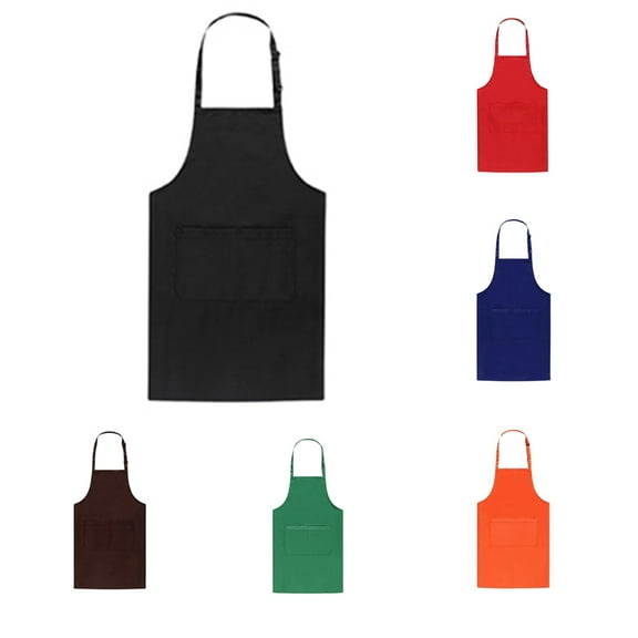 Visland Kitchen Apron with Pocket for Women Men, Cooking BBQ Garden Chef Grilling Water Drop Resistant Adjustable Chef Apron Polyester Cotton Apron for Restaurant, Kitchen, Canteen