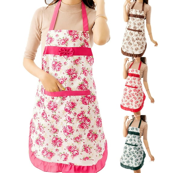 Visland Kitchen Apron for Women with Pockets, Cute Funny Chef Aprons for Everyday Cooking, Baking, BBQ and Gardening