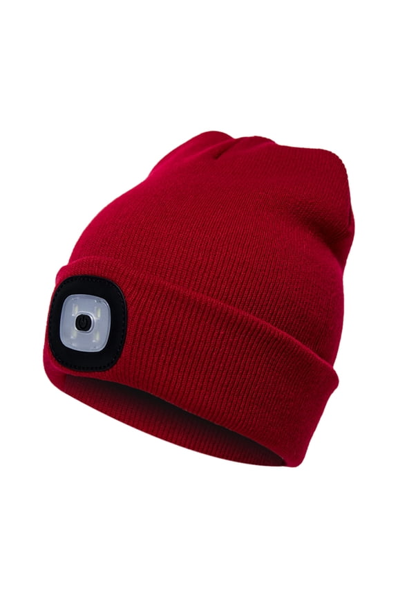 LED Beanie Hat with Light, Unisex Hands Free LED Headlamp Cap Winter Knitted Night Lighted Hat Flashlight Women Men Gifts for Dad Him Husband