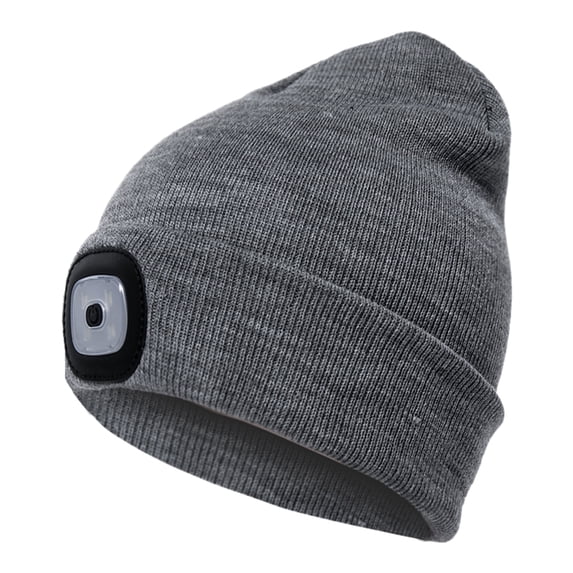 Visland LED Beanie Hat with Light, Unisex Hands Free LED Headlamp Cap Winter Knitted Night Lighted Hat Flashlight Women Men Gifts for Dad Him Husband