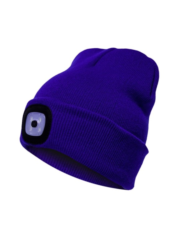 LED Beanie Hat with Light, Unisex Hands Free LED Headlamp Cap Winter Knitted Night Lighted Hat Flashlight Women Men Gifts for Dad Him Husband