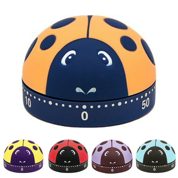 Visland Ladybug Shape Kitchen Timer, Manual Mechanical Timer, 60 Minutes Mechanical Wind-Up Timer, No Battery Needed Suitable for Kitchen Cooking Baking Housework