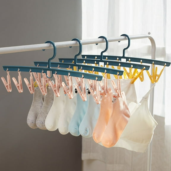 Visland Laundry Drying Rack Clothes Hanger, 8 Clips, 2-pack