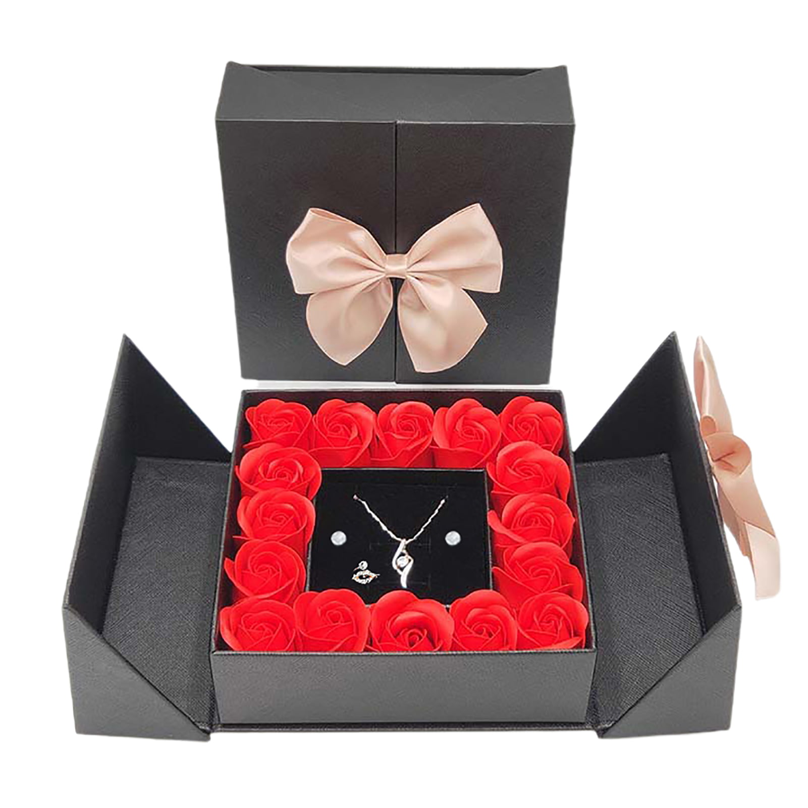 High End Jewelry Box,Custom Logo ,Luxury Black Ring Holder, Necklace  Display, Jewelry Gift Box Package