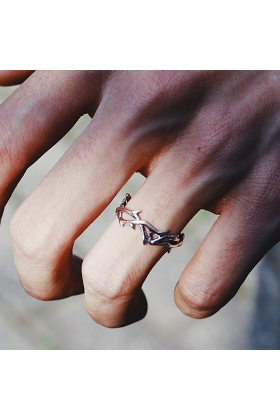 Male Ring Personality Adjustable Love Token Punk Style Retro Hip-hop Irregular Thorns Finger Ring Jewelry Accessory