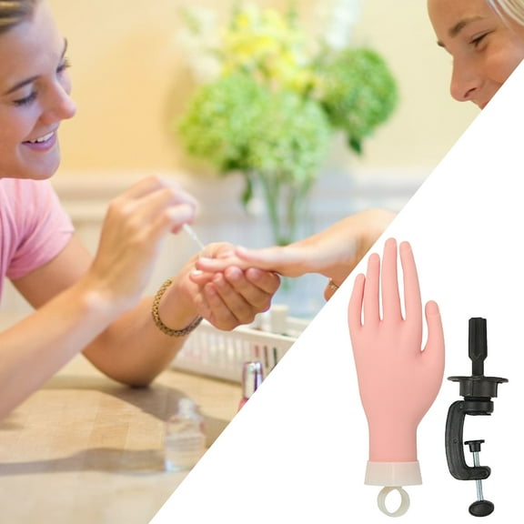 Visland Manicure Model, ABS Movable Free Rotation Fake Mannequin Hands for Nails Practice or Nails Teaching 1 PC