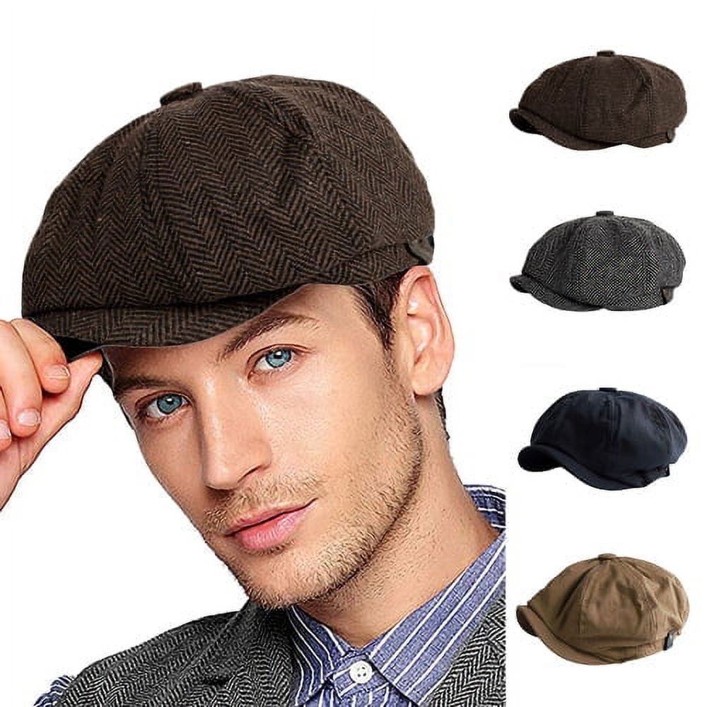 Visland Men Newsboy Gatsby Hat, Fashion Vintage Classic Soft Cozy Blend ...
