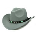 thumbnail image 1 of Visland Men & Women's Woolen Cowboy Cowgirl Hat Western Outback w/Wide Brim, 1 of 8