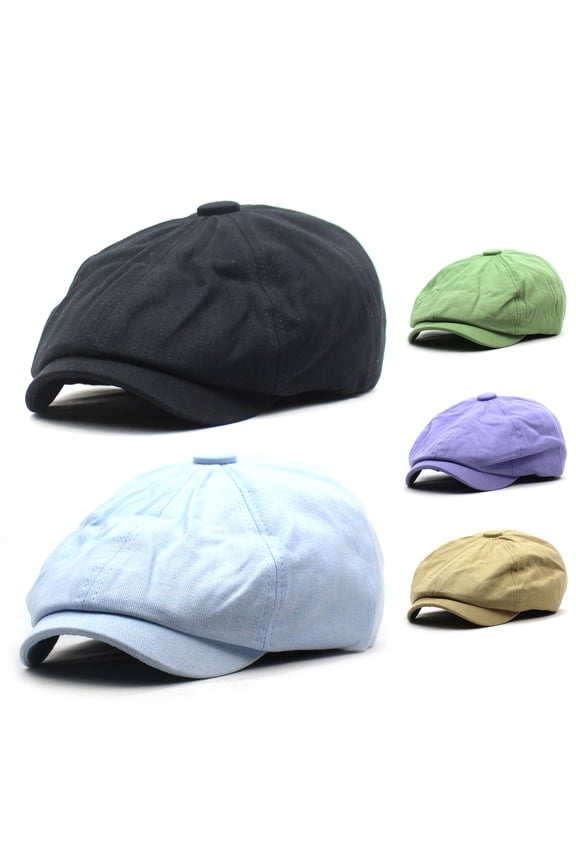 Men's Newsboy Flat Cap Cotton Blend Gatsby Ivy Golf Cabbie Hat,Adjustable