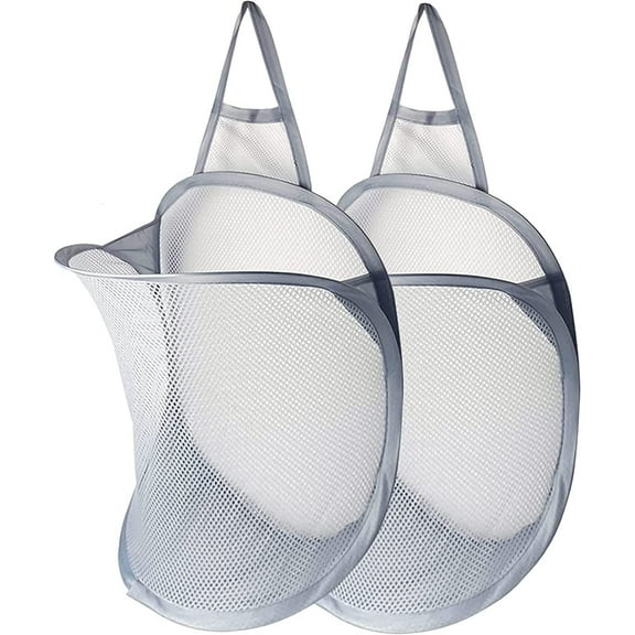 Visland Mesh Collapsible Small Wall Hanging Laundry Baskets, Hanging Laundry Hampe, for Hotel, University Dormitory