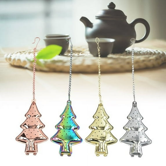 Visland Mesh Tea Strainers, Stainless Steel Christmas Tree Shape Tea Filters Loose Leaf Tea Infuser Strainers Interval Diffuser for Tea
