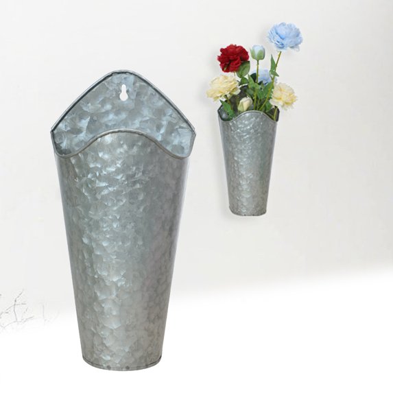 Visland Metal Farmhouse Flower Vases - Rustic Decorative French Flower Bucket Pots for Wedding Table Centerpiece Decorations, Home Decor