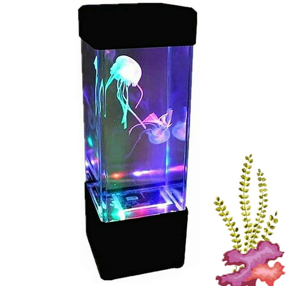 Visland Mini Colorful Moving Jellyfish Aquarium Home Office Night Light LED Lamp Tank
