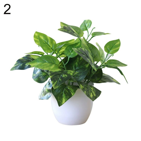 Visland Mini Fake Plants in Pots,Artificial Plastic Green Plants, Potted Faux Plants Indoor for Office Desk Coffee Table Bathroom Bedroom Home Decorations