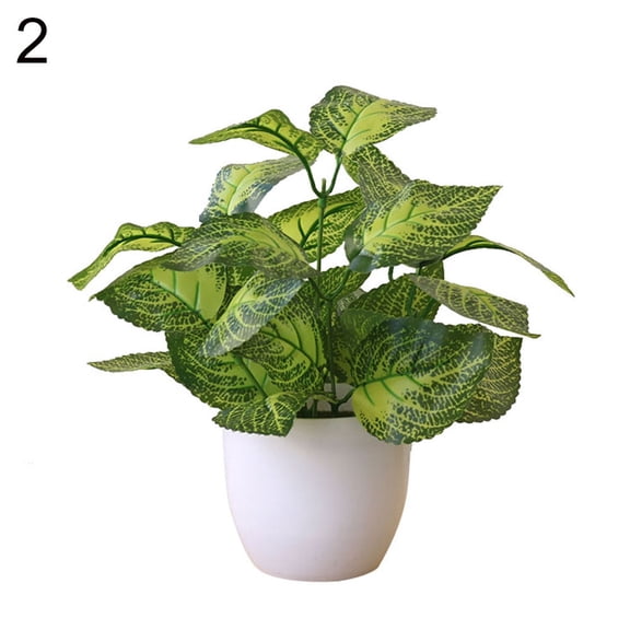 Visland Mini Potted Fake Plants Artificial Plastic Foliage Plants for Home Office Desk Farmhouse Room Decor
