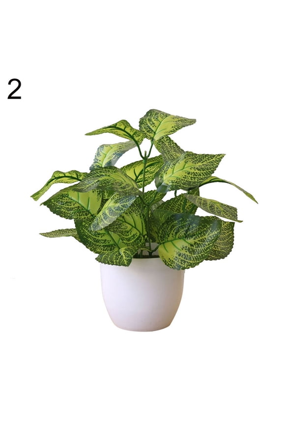 Mini Potted Fake Plants Artificial Plastic Foliage Plants for Home Office Desk Farmhouse Room Decor