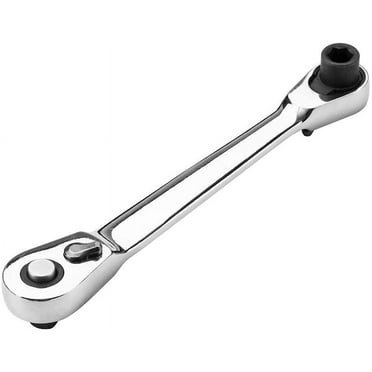 Visland Mini Ratchet Wrench 1/4 Inch Drive Socket and Screwdriver Bit Driver Quick Release Ratchet Wrench Dual-use Spanner Multifunctional Hand Tools
