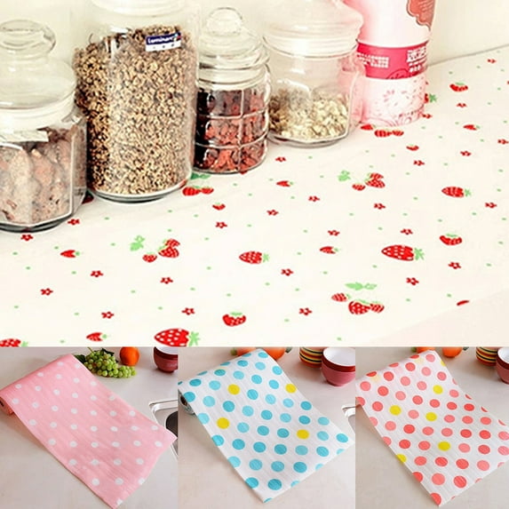 Visland Multi-Function Drawer Shelf Liner Non-Adhesive Paper, Pink Flower 12" x 120" Sheet