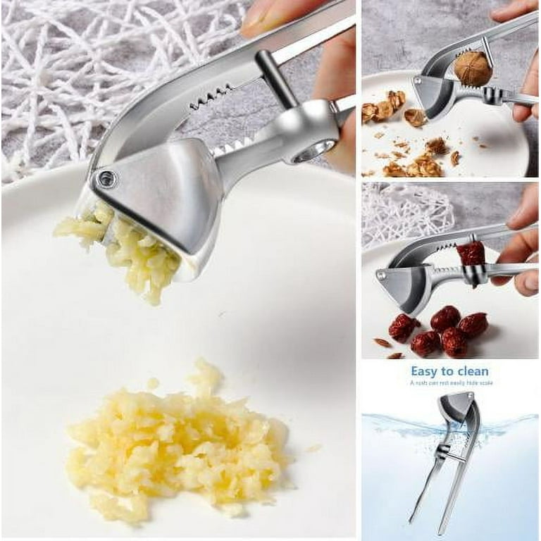 Visland Multifunctional Garlic Crusher, Garlic Mincer to Press Clove and Smash Ginger Handheld Aluminum Alloy Rust-proof Tool for Kitchen, Easy