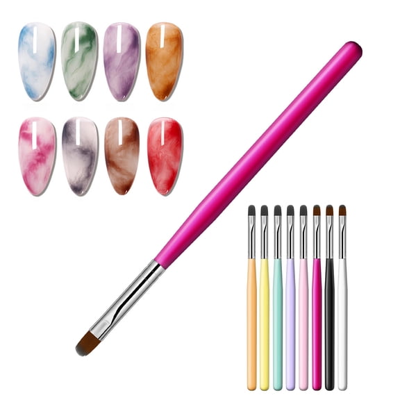 Visland Nail Art Brush Soft Bristles Comfortable Grip Convenient Wide Application Decorative Plastic Nail Art Brush Gel Polish Applying Tool Nail Supplies
