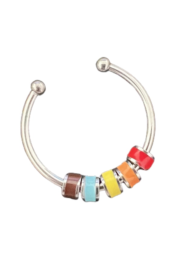 Open Ring Adjustable Fine Workmanship Anxiety Relief with Enamel Bead Opening Decoration Accessory Unisex Stacking Spinning Ring for Daily Wear