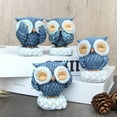 thumbnail image 1 of Visland Owl Statue Shelf Decor, Cute Blue Owl Decor Figurines Collectibles Ornament, Home Decorations for Living Room Bedroom Office, Animal Sculpture Décor Owl Gifts for Owl Lovers, 1 of 6