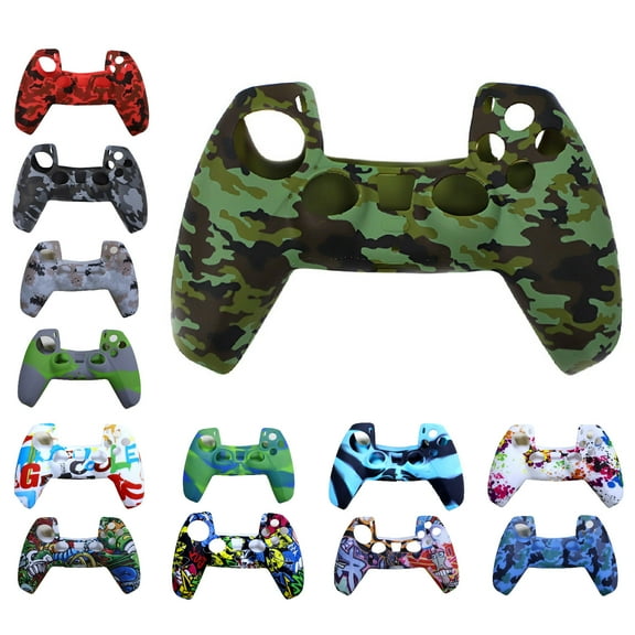 Visland For PS5 Camouflage Controller Skin, Anti-Slip PS5 Controller Cover Fashion Grip Portable Anti Scratch Solid Color Controller Grip Skin Cover for PS5 Controller
