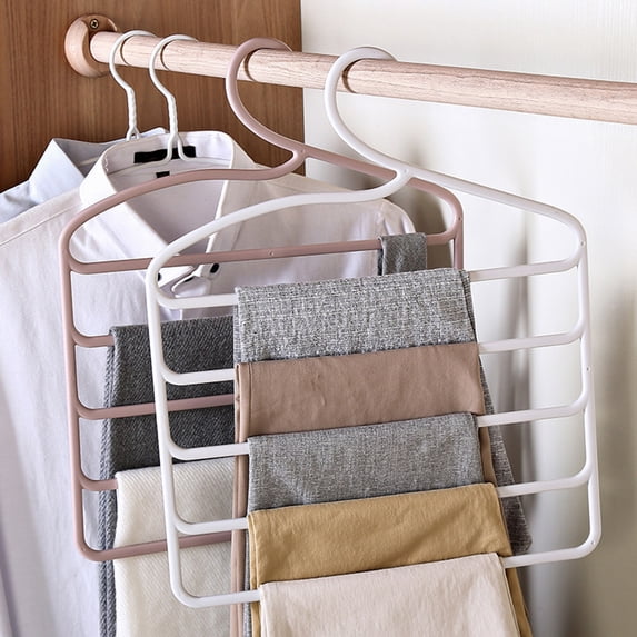 Visland Pants Hanger Space Saver Strong Lode Bearing Plastic Sturdy Construction Trouser Hanger for Bedroom