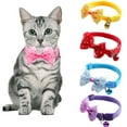 thumbnail image 1 of Visland Pet Bell Necklace Cat Necklace Colorful Nylon Collar,Cat or Small Dog Collar Adjustable Breakaway Pet Collar with Bow, 1 of 6