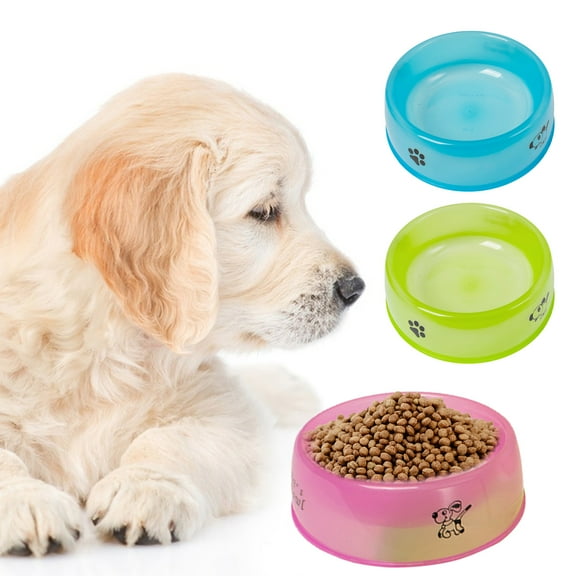 Visland Pet Food Water Feeder Transparent Cartoon Print Store Water Round Shape High Capacity Food Grade Pet Food Bowl Pet Accessories