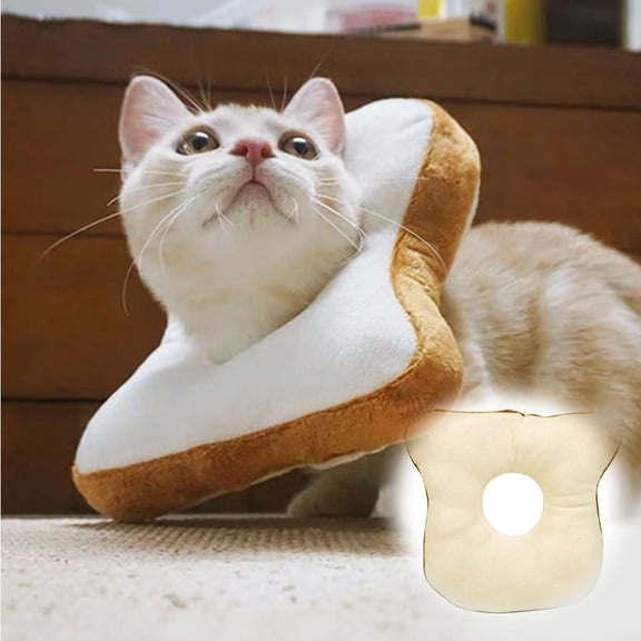 Visland Pet Headwear Pet Dog Cats Puppy Cartoon Soft Toast Bread Shape Collar Scarf Headwear Props