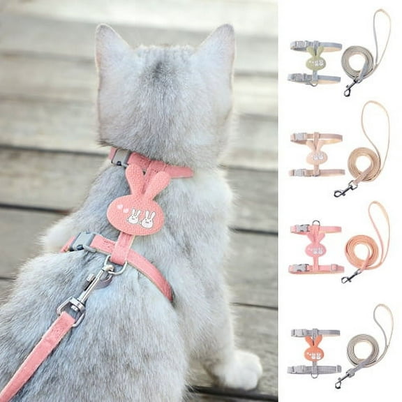 Visland Pet Leash Traction Rope, Pet Polyester Mesh Harness Leash Collar Clothes Vest Cat Kitten Cord Traction Rope