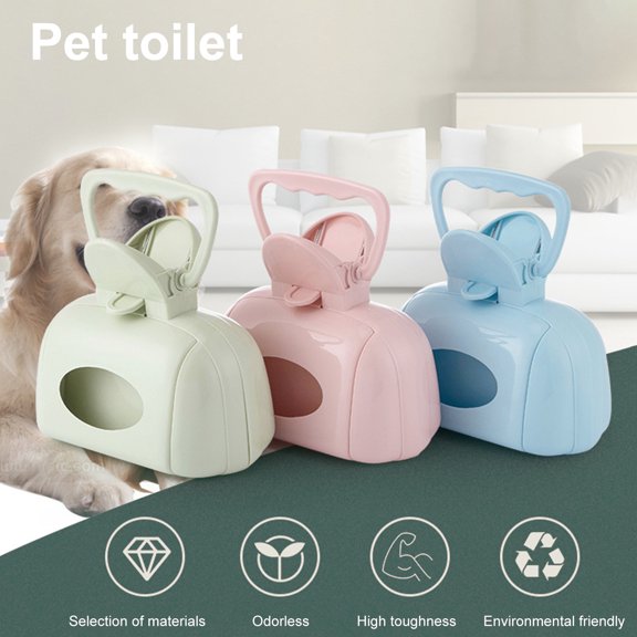 Visland Pet Pooper Scooper, Portable Lightweight Sturdy Durable Handle Clamp design Sanitary Dog Waste Pick Up Waste Cleaner Bag Replace for Dog Outdoor Walking