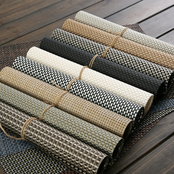 Visland Placemats Set of 4 for Dining Table Washable Woven Vinyl Placemats Non-Slip Heat Resistant Kitchen Table Mats Easy to Clean