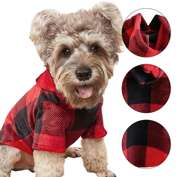 Visland Plaid Dog Shirt , Resistant Polyester Fashionable Cute Dog Clothes for Small Medium Large Dogs Cats Birthday Party and Holiday Photos