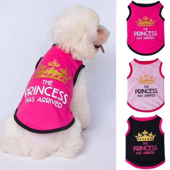 Visland Puppy Clothes Round Neck Letter Printed Fashion Outfit Pet Vest Dog Sleeveless Clothes Cat Costume