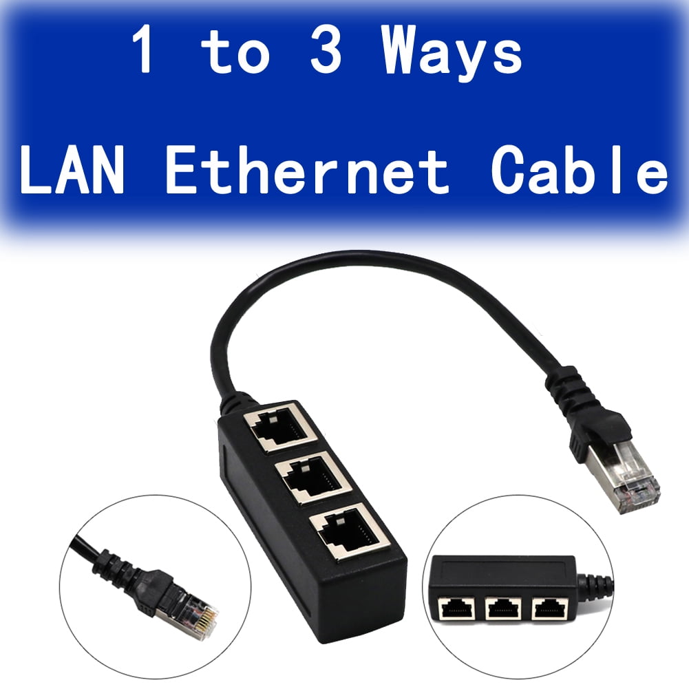 RJ45 Splitter Adapter 1 to 2 Ways Dual Female Port CAT5/6/7 LAN Ethernet  Cable 
