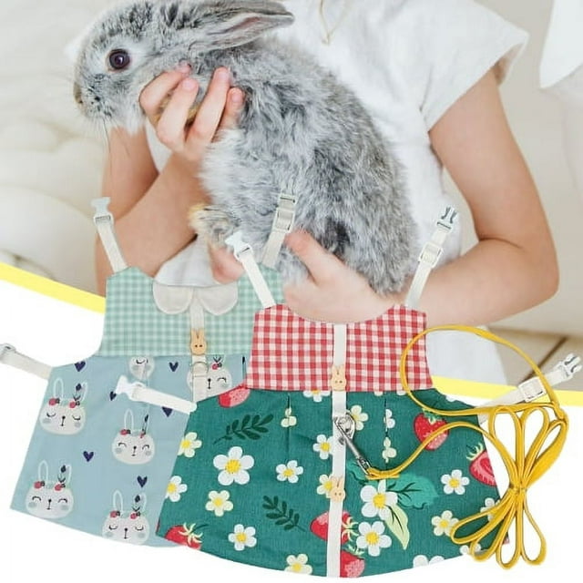 Visland Rabbit Vest Harness and Leash Set Small Animal Adjustable Soft ...