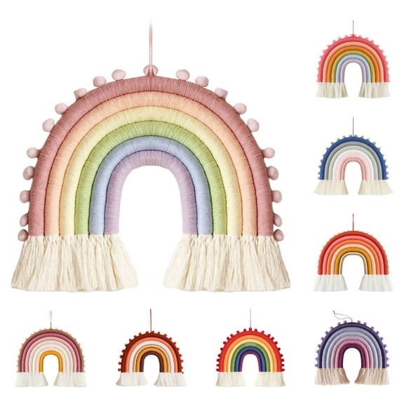Visland Rainbow Wall Hanging, Macrame Woven Rainbow, Rainbow Wall Decor, Baby Room Decor, Nursery Gift